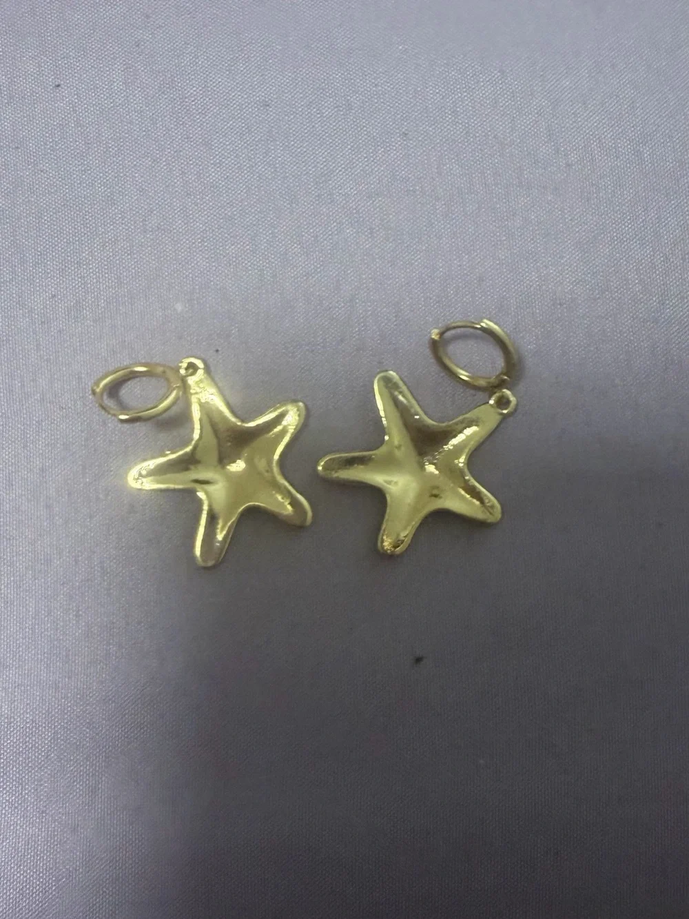 Coral Pink Starfish Hoop Earrings for Kids